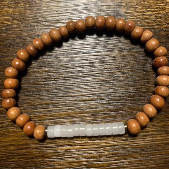 Rose Quartz and Bayong Wood Bracelet - Picture 2 of 2